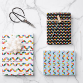 Hoja De Papel De Regalo Patrón de línea marcada ondulada de texto Personal