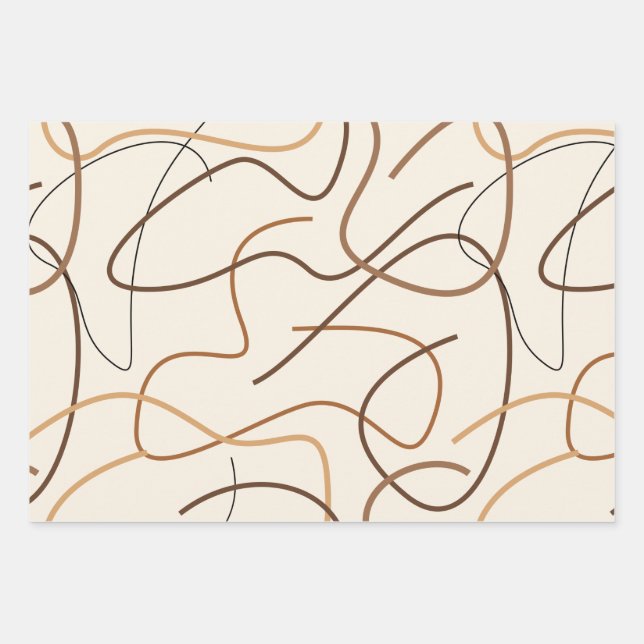 Hoja De Papel De Regalo Patrón de líneas abstractas (Anverso)