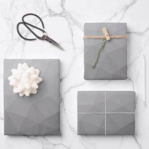 Hoja De Papel De Regalo Patrón de malla geométrica de gradiente gris