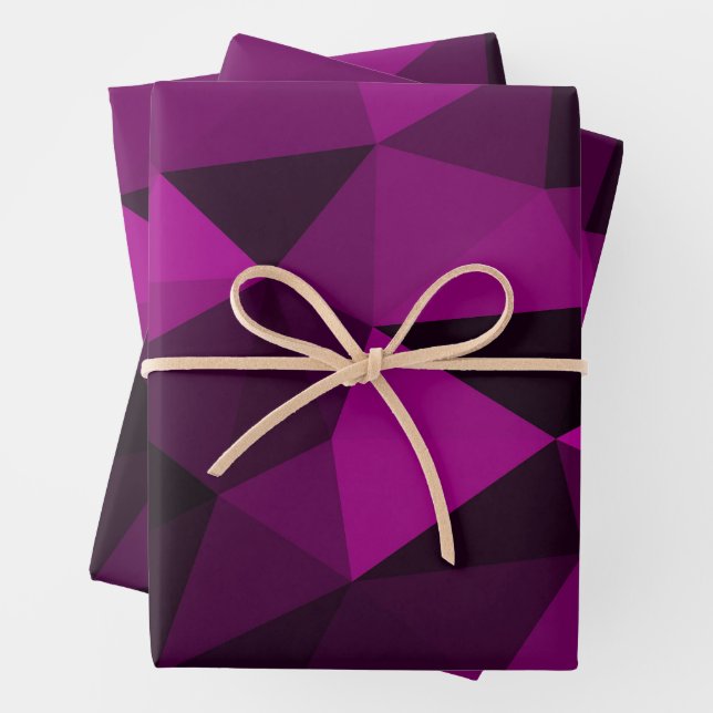Hoja De Papel De Regalo Patrón de malla geométrica rosa negro (In situ)
