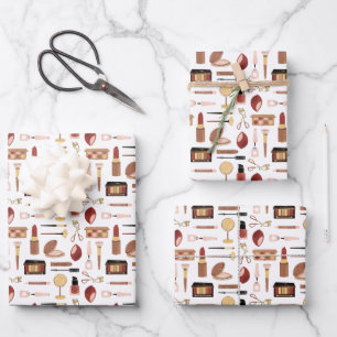 Hoja De Papel De Regalo Patrón de maquillaje cosmético