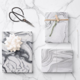 Hoja De Papel De Regalo Patrón de mármol blanco moderno