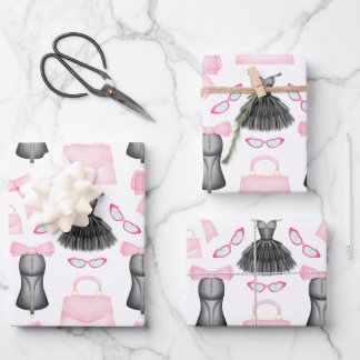 Hoja De Papel De Regalo Patrón de moda de tacones altos y elegantes de mod