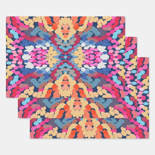 Hoja De Papel De Regalo Patrón de mosaico de flores localizadas plumeria t (Set)