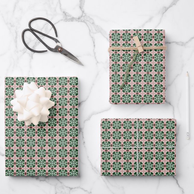 Hoja De Papel De Regalo Patrón de Navidad (Anverso)