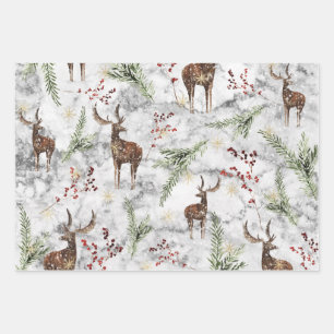 Hoja De Papel De Regalo Patrón de navidad de decoración de renos de már