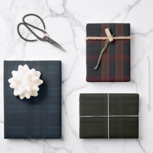 Hoja De Papel De Regalo Patrón de Navidad de fiesta elegante oscuro de cua
