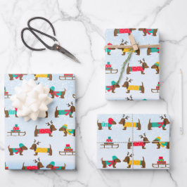 Hoja De Papel De Regalo Patrón de Navidad de Nieve de Trineo de Reno de Da