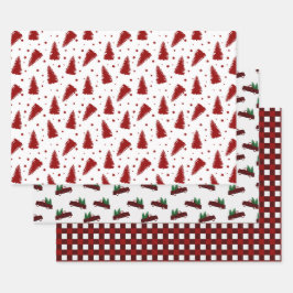 Hoja De Papel De Regalo Patrón de Navidad Rojo 