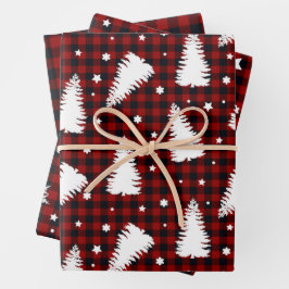 Hoja De Papel De Regalo Patrón de Navidad Rojo 