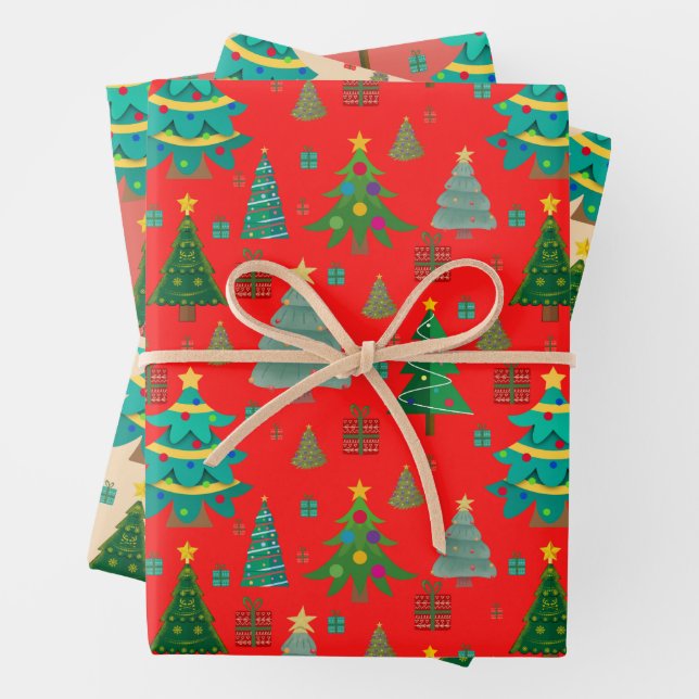 Hoja De Papel De Regalo Patrón de Navidades amables y divertidos (In situ)