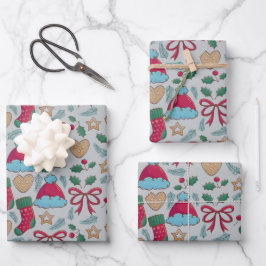 Hoja De Papel De Regalo Patrón de Navidades coloridos