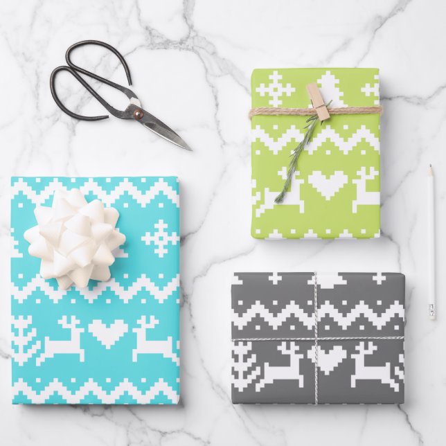 Hoja De Papel De Regalo Patrón de Navidades feo (Anverso)