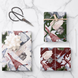 Hoja De Papel De Regalo Patrón de Navidades nórdicos festivos de copas de 