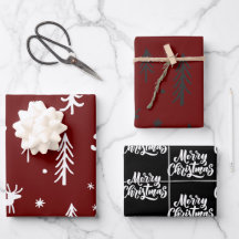 Patrón de Navidades rojos Ilustraciones de árboles