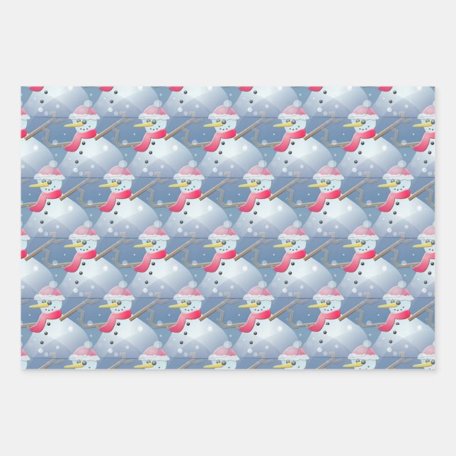 Hoja De Papel De Regalo patrón de nieve (Anverso)