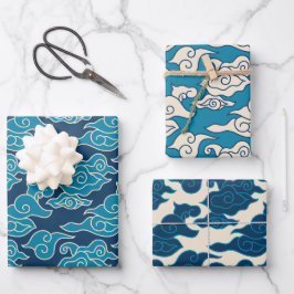 Hoja De Papel De Regalo Patrón de nube japonés