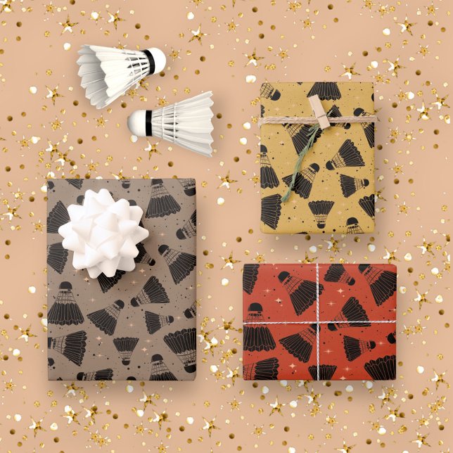 Hoja De Papel De Regalo Patrón de obturación de Badminton retro (Subido por el creador)