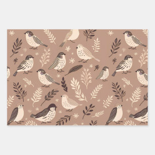 Hoja De Papel De Regalo Patrón de pájaros extravagantes