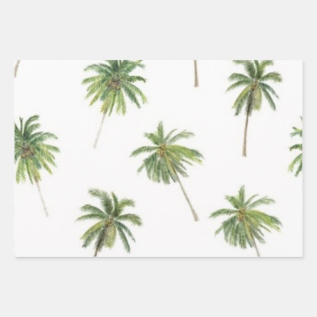 Hoja De Papel De Regalo Patrón de palmera (Anverso)