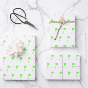 Hoja De Papel De Regalo Patrón de palmeras moda elegante tropical verde