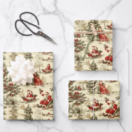 Hoja De Papel De Regalo Patrón de paseo en trineo por el bosque de Santa V
