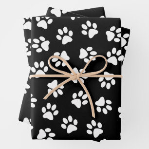 Hoja De Papel De Regalo Patrón De Patas, Patas De Perro, Patas Blancas