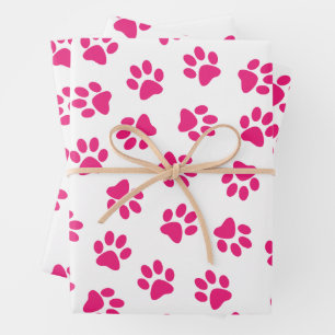 Hoja De Papel De Regalo Patrón De Paws, Paws De Perro, Paws Rosados
