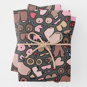 Hoja De Papel De Regalo Patrón de pecho neutro