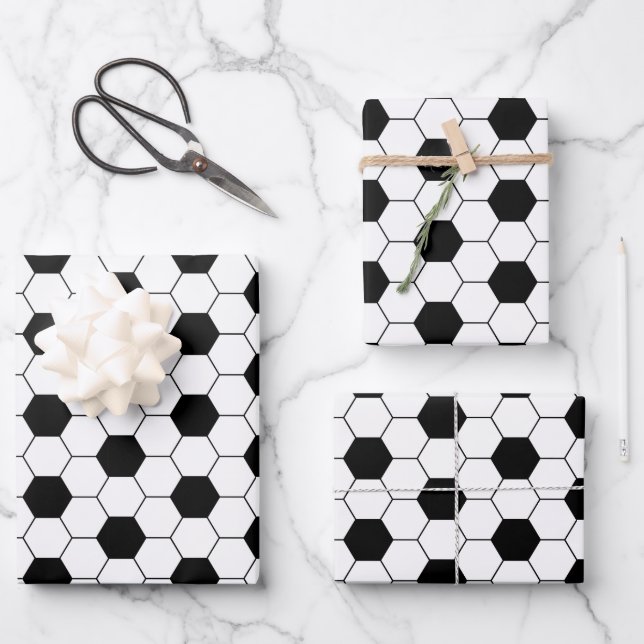 Hoja De Papel De Regalo patrón de pelota de fútbol (Anverso)