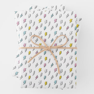 Hoja De Papel De Regalo Patrón de pernos de luz de garganta