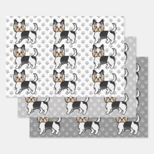 Hoja De Papel De Regalo Patrón de perro de dibujos animados lindo Biewer T
