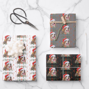 Hoja De Papel De Regalo Patrón de perro de los Navidades Beagle