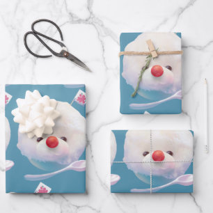 Hoja De Papel De Regalo Patrón de perros de hielo con un toque suave