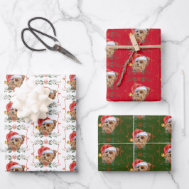 Hoja De Papel De Regalo Patrón de perros navidades
