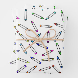 Hoja De Papel De Regalo Patrón de personalizado Crayon