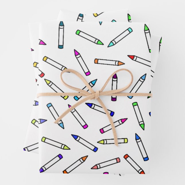 Hoja De Papel De Regalo Patrón de personalizado Crayon (In situ)