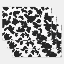 Hoja De Papel De Regalo Patrón De Pieles De Color Negro Y Blanco
