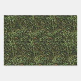 Hoja De Papel De Regalo Patrón de pimienta infantil verde