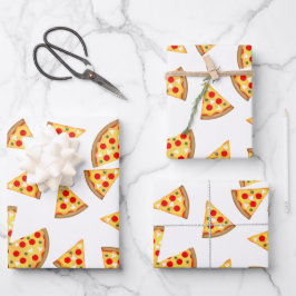 Hoja De Papel De Regalo Patrón de pizzas y rodajas divertidas de Guay en b