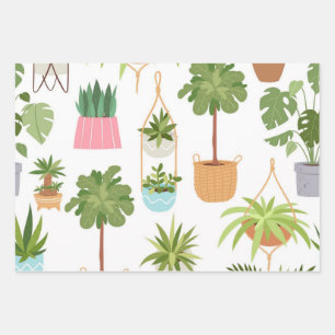 Hoja De Papel De Regalo Patrón de planta