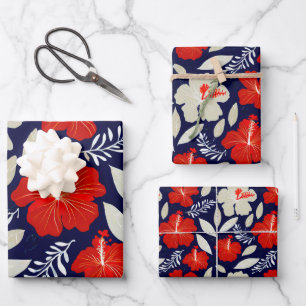 Hoja De Papel De Regalo Patrón de plantas tropicales y flores