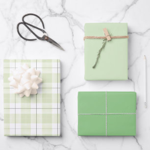 Hoja De Papel De Regalo Patrón de plástico de jade pálido con verdes coord