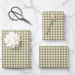 Hoja De Papel De Regalo Patrón de platillos de Gingham Green Retro<br><div class="desc">Hojas de papel de envolvimiento de Gingham Green Retro Cute Retro</div>