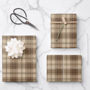 Hoja De Papel De Regalo Patrón de platillos marrones de Guay