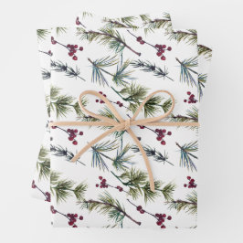 Hoja De Papel De Regalo Patrón de poinsettia acuarela
