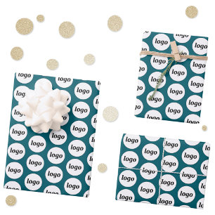 Hoja De Papel De Regalo Patrón de promoción de marca comercial con logotip