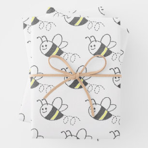 Hoja De Papel De Regalo Patrón de punto de cruz impresión abeja linda
