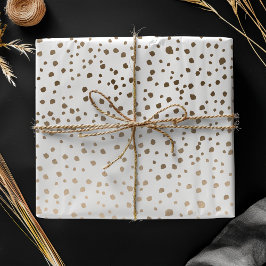 Hoja De Papel De Regalo Patrón de puntos dorados Chic Faux