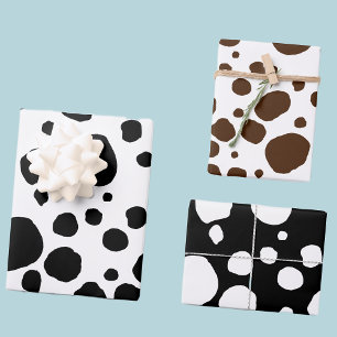 Hoja De Papel De Regalo Patrón de puntos occidentales de impresión de vaca